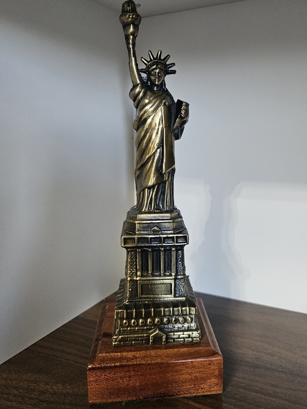 Brass-Style Statue of Liberty Sculpture - New York - 10.5" X 4"